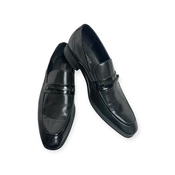 Kenneth Cole Reaction Paxton slip on black Dress Shoes Mens 9.5 - Picture 1 of 11